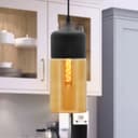 Retro Amber Glass Pendant Hanging Ceiling Light Shade Cylinder Nordic Lamp Holder H3001