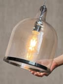 Modern Clear Transparent Glass Ceiling Pendant Shade Bell Bubble Effect H3022