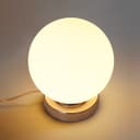 LED Globe Desk Lamp Chrome Base Bedside Ball Table Lamp Warm White H3003