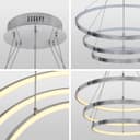 Modern Round Chandelier LED 3 Ring Ceiling Pendant Light Warm White 