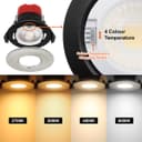8W Fire Rated Downlights Dimmable Brushed Chrome 