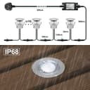 IP68 Outdoor LED Decking Lights 30mm Round Cool White 6500k 10 Kit DEC10CW