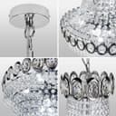 Large Ceiling Crystal Pendant Chandelier Suspended Chrome Frame Cascading Droplets H3033