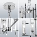 Modern 4 Lamp Lantern Pendant Light Glass Shades Chain Suspended Ceiling Light Chrome H3040 