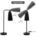 Modern Black Metal Table Lamp Adjustable Scone Shade Brass Joint H3019