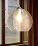 Modern Ceiling Globe Glass Pendant Lamp Shade Clear Rib H3026