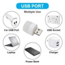 Mini USB Light 1w LED Night Light Cool White Bright Glow Lamp 5 Pack USBNLCW