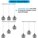 Vintage 3 Lights Ceiling Pendant Lamp Cluster Mini Glass Globe Shades Smoked Grey H3044