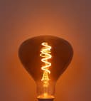 LED Vintage Classic Filament Light Bulb Smoked Grey Glass Tear Drop 4w E27 Coil R125
