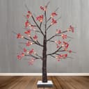 LED Indoor Christmas Brown Colour with Snow and Red Fruit 60cm Mains And Battery Operated TREE05