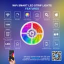5M Smart WiFi RGB LED Strip Lights Plug and Play Kit Dimmable with IR Remote App Controlled