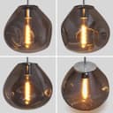 Chrome Blown Glass Ceiling Pendant Light Smoked Grey Globe Lamp Shade H3068