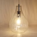 Modern Tear Drop Ceiling Pendant Light Crackled Clear Glass Lamp Shade H3066