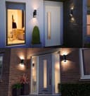 12W Black LED Double Outdoor Wall With PIR Movement Sensor Stainless Steel Warm White ZLC348BSEN