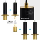 Slim Tubular Modern Black Marble Ceiling Pendant Lamp Shade Brass Holder