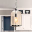 Chrome Vintage Ceiling Pendant Light Glass Lamp Shade Bell Chain Lantern H3070