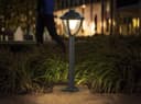 12W LED Bollard Outdoor Garden Light Stainless Steel Black Finish Warm White ZLC359BWW