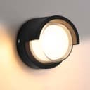 12W Outdoor Modern Round Black LED Wall Light Opal Diffuser 3000K ZLC361B
