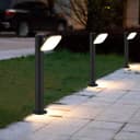 12W LED Bollard Outdoor Garden Light Stainless Steel Black Finish Warm White ZLC355BWW