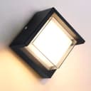 12W Outdoor Modern Square Black LED Wall Light Opal Diffuser 3000K ZLC363B