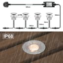 IP68 Outdoor LED Decking Lights 30mm Round Warm White 3000k 10 Kit DEC10WW
