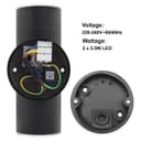 Modern 11W LED Double Outdoor Wall Light Black Warm White ZLC347B