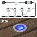 IP68 Outdoor LED Decking Lights 30mm Round Blue 10 Kit DEC10BL