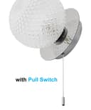 Frosted Glass Pinecone Sphere Globe Wall Light Chrome with Pull Cord H3100