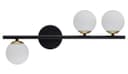 Modern Indoor Frosted Glass Globe Scone Matte Black 3 Light Wall Light H3087 With LED G9 Warm White