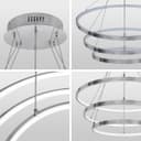 Modern Round Chandelier LED 3 Ring Ceiling Pendant Light Cool White 