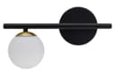 Modern Indoor Frosted Glass Globe Scone Matte Black Wall Light H3088 With LED G9 Warm White