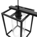 Modern Rectangular Ceiling Lantern Pendant Light Black Frame Clear Glass 2 Light H3052