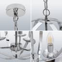 Industrial Ceiling 3 Light Globe Pendant Light Chrome Chained Lantern H3090