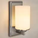 Rectangular Brushed Chrome Frosted Glass Shade Wall Light IP44 with G9 LED 5w Warm White