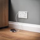 USB Double Wall Plug Socket 2 Gang 13A with 2 USB Charger Port Outlets White Socket Plate USBW2