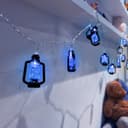 Outdoor Or Indoor Mini Lantern 20 LED String Lights IP44 Mains Powered Blue LANSL03