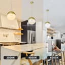 LED Ceiling Gold Glass Globe Pendant Light CCT Natural Cool Warm White H3109