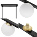 Modern Black Ceiling 5 Lights Pendant Light Glass Globe Shades Frosted Opal H3086