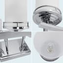 Modern Indoor Double Frosted Glass Sconce Chrome IP44 Wall Light H3101 With LED G9 Warm White