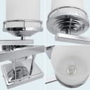 Modern Indoor 3 Frosted Glass Sconce Chrome IP44 Wall Light H3093 With LED G9 Warm White