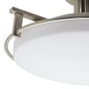Industrial Brush Chrome Round Ceiling Light Semi Flush Mount Opal H3092