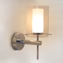 Modern Glass Wall Light Chrome Clear Glass Shade IP44 H3098 with G9 LED 5w Warm White