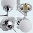 Modern Chrome Double Wall Light Sconce Frosted Glass Globe IP44 H3095 with LED G9 Warm White