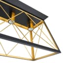 Large Vintage Black Hanging Ceiling Lantern Cage 5 Fitting Brass Pendant Light H3116