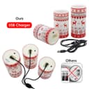 Set Of 3 USB Rechargeable LED Wax Christmas Reindeer Flameless Candles With Remote Control WAX04