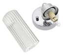 Ribbed Glass Single Wall Light Polished Chrome Slim Side IP44 H3136