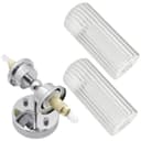 Ribbed Glass Twin Wall Light Polished Chrome Slim Side IP44 H3137