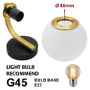 Indoor Brass Opal Globe Frosted Glass Wall Light H3138