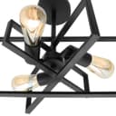 Modern Rectangular Black Ceiling Pendant Light 3 Light Semi Flush H3122