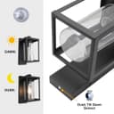 Outdoor Dusk Till Dawn Wall Light Black Glass Diffuser Lantern ZLC370DTD with LED 4w Warm